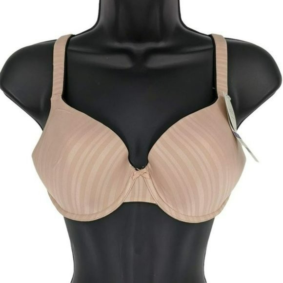 Parfait T-Shirt Bra 32D Nude Tan Aline Shadow Stripe Underwire Contour P5251 New - Picture 13 of 13